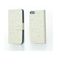 Microsonic Cute Desenli Deri Kılıf Iphone 5c Beyaz