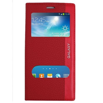 Magnum Galaxy S4 Mini Magnum Pencereli Kılıf Kırmızı MGSFNQTW567