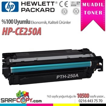 Muadil HP CE250A A+ Toner 504A, ColorLaserjet CP3525N Siyah Toner