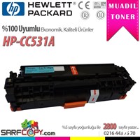 HP CC531A Mavi Muadil Toner