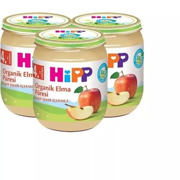 Hipp 4+ Ay 3x125 gr Organik Elma Püreli Kavanoz Maması