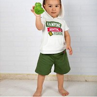 Wonder Kids Bebek Yazlık Takım 2li - Camp Yeşil 2 Yaş (92 Cm) 21223597