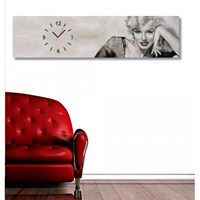 TT Tasarım Marilyn - Panoramik Kanvas Tablo Saat (100x25) TS2-18