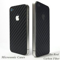 Microsonic Carbon Fiber Sticker Kılıf -iphone 4