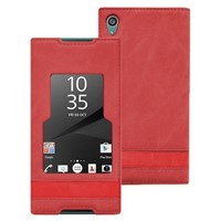 Microsonic Sony Xperia Z5 Kılıf Gizli Mıknatıslı View Delux Kırmızı