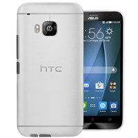 Microsonic Transparent Soft HTC One M9 Beyaz Kılıf