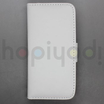iPhone 5 Kılıf Slim Sola Açılan Cüzdan Beyaz