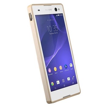 Microsonic Sony Xperia C3 Thin Metal Bumper Çerçeve Kılıf Sarı