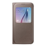 SAMSUNG EF-CG920P Galaxy S6 S-View Cover (Deri) Altın