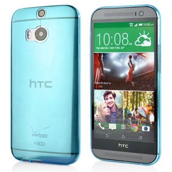 Soft TPU HTC One M8 Ultra Slim Silikon Kılıf Mavi MGSACLPX358