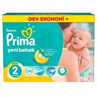 Prima Bebek Bezi Yeni Bebek 2 Beden Mini Dev Ekonomi Plus Paketi 136 Adet