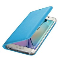 Microsonic Flip Leather Samsung Galaxy S6 Edge Kapaklı Deri Kılıf Mavi