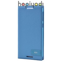 HTC Desire 820 Kılıf Safir Deri Kapaklı Gizli Mıknatıslı Mavi