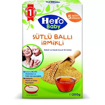 Hero Baby 5+ Ay 200 gr Sütlü Ballı İrmikli Ek Besin