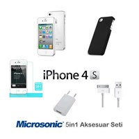 Microsonic Iphone 4 & 4s Kılıf & Aksesuar Seti 5in1