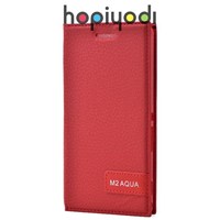 Sony Xperia M2 Aqua Kılıf Safir Kapaklı Gizli Mıknatıslı Kırmızı