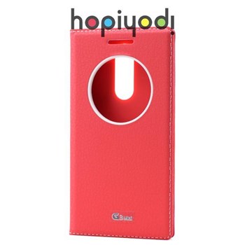 LG G3 Beat (Mini) Kılıf Dolce Pencereli Mıknatıslı Kırmızı