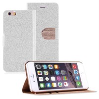Microsonic iPhone 6 (4.7) Pearl Simli Taşlı Suni Deri Kılıf Beyaz - CS150-PRL-IP6-BYZ