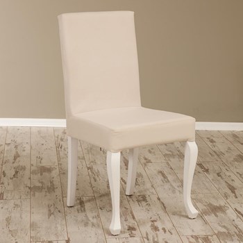 Sanal Mobilya Simay Demonte Sandalye Beyaz Krem (Düz Zemin) V-319 30251090
