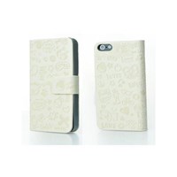 Microsonic Cute Desenli Deri Kılıf Iphone 4s Beyaz