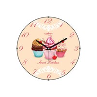 Cadran Luxury Sweet Kitchen Bombeli Cam Duvar Saati Cupcake-5 32757398