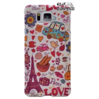 Samsung Galaxy Alpha Kılıf Love Paris Desenli Rubber Kapak