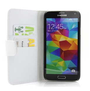 Microsonic Cüzdanlı Deri Kılıf - Samsung Galaxy S5 Beyaz