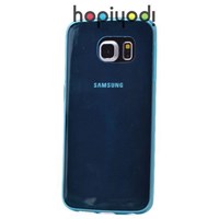 Samsung Galaxy S6 Edge Kılıf 0.2 mm Silikon Kapak Mavi