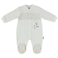 Carmin Baby Striped Roba Çizgili Patikli Tulum Ekru 3 Ay 30295950