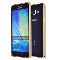 Microsonic Samsung Galaxy A7 Thin Metal Çerçeve Kılıf Altın Sarı