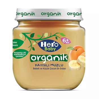 Hero Baby 120 g Organik Kayısılı Muzlu Ek Gıda  Bebek Maması