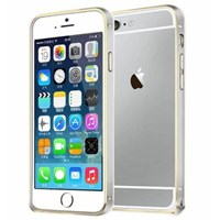iPhone 6 Plus Kılıf Yaldızlı Metal Bumper Çerçeve Gümüş