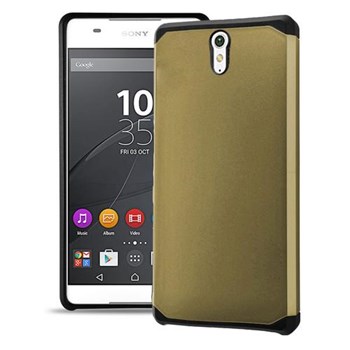 Microsonic Sony Xperia C5 Ultra Kılıf Slim Fit Dual Layer Armor Gold