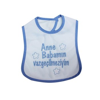 Sebi Bebe 53420 Anne Babamın Vazgeçilmeziyim Mama Önlüğü Mavi 31638405