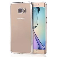 Microsonic Samsung Galaxy S6 Edge+ Plus Kılıf Metalik Transparent Gümüş