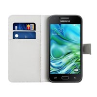 Microsonic Samsung Galaxy J1 Kılıf Cüzdanlı Deri Beyaz