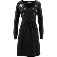 Bpc Bonprix Collection Straz Detaylı Penye Elbise, Uzun Kollu - Siyah 31621911