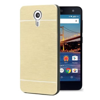 Microsonic General Mobile Android One 4g Kılıf Hybrid Metal Gold