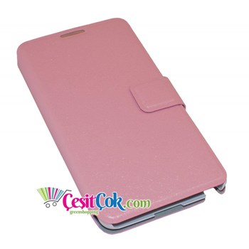 Samsung Galaxy Note 3 Standlı Flip Cover Kılıf Pembe