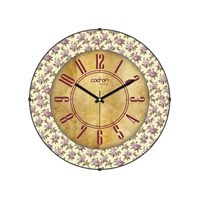 Cadran Luxury Vintage Bombeli Cam Duvar Saati Çiçekler 32757269