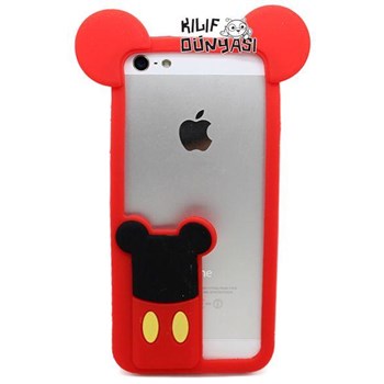 İphone 5s Kılıf Disney Kapak Silikon Bumper Kırmızı