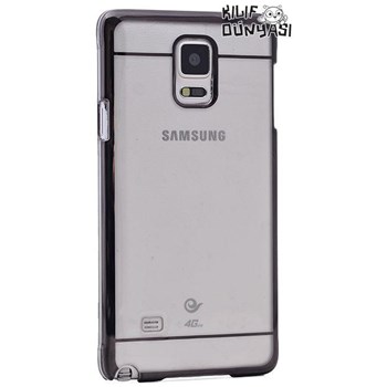 Samsung Galaxy Note 4 Metal Elegance Şeffaf Sert Kapak Siyah