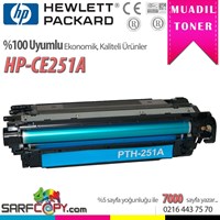 Muadil HP CE251A A+ Mavi Toner 504A, ColorLaserjet CP3525N Mavi Toner