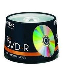TDK DVD-R 4.7GB 16X 50 Cakebox