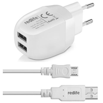 Redlife AGDS01079 3.4A Çift USB Çıkışlı Micro USB Duvar Şarjı Beyaz