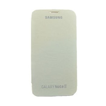 Samsung Galaxy Note 2 Kılıf Kapaklı Flip Cover Beyaz