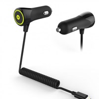 Muvit Car Charger Lightning Kablolu iPhone, iPod Araç Şarj Cihazı (Siyah)