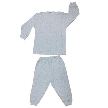 Sebi Bebe 51051 Yaldızlı Bebek Pijama Takımı Krem 3-6 Ay (62-68 Cm) 28824088