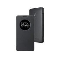 Microsonic View Cover Delux kapaklı Asus Zenfone 6 kılıf Akıllı Modlu Siyah