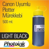 Muadil Canon Plotter İçin Uyumlu 500 Ml Pigment Light Black Mürekkep (Photo Ink Akıllı Mürekkep)